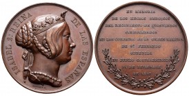 Isabel II (1833-1868). Medalla. 1847. (Vq-387). Ae. 90,01 g. Medalla Orden Militar de San Fernando. En memoria de los hechos heroicos del regimiento d...