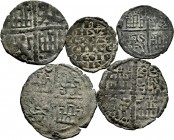 Lote de 5 monedas de Alfonso X, dinero de seis líneas (3) y óbolos (2). A EXAMINAR. MBC-/MBC. Est...50,00. English: Lote de 5 monedas de Alfonso X, di...