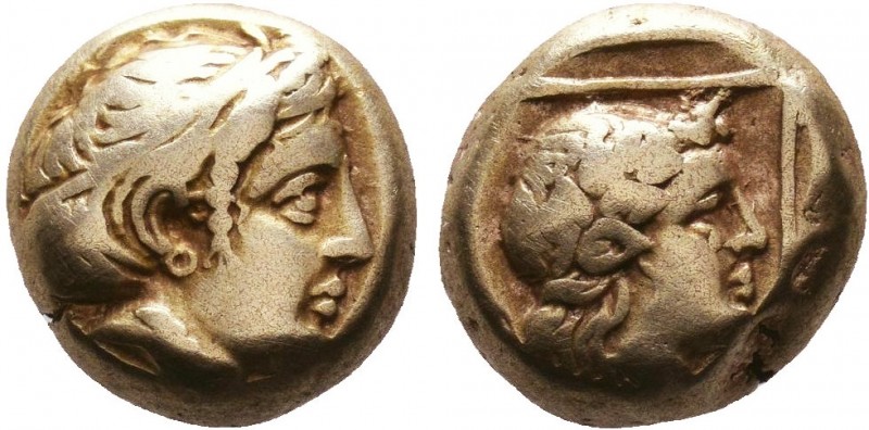 LESBOS. Mytilene. Circa 377-326 BC. EL. Laureate head of Apollo to right. Rev. H...