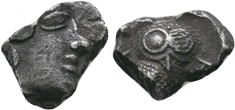 Attica, Athens AR Cut Fragment. Circa 500/490-485/0 BC.

Condition: Very Fine

W...