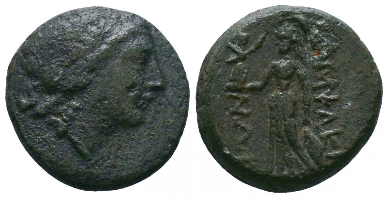 Ionia, Smyrna. after 280 B.C. AE 

Condition: Very Fine

Weight:8 gr
Diameter: 2...