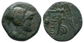 Side (BC 100-0) AE 1st cent BC. AE

Condition: Very Fine

Weight:2.93 gr
Diameter: 15 mm