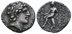 Alexander I Balas, 152 – 145
Drachm, Antiochia ad Orontem 152-149, AR

Condition: Very Fine

Weight:3.94 gr
Diameter: 17 mm