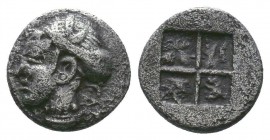 Archaic Greek Obol, (Circa 5th century BC).

Condition: Very Fine

Weight:0.55 gr
Diameter: 8 mm