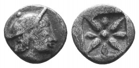 ASIA MINOR, Uncertain mint. 5th century BC. AR Obol

Condition: Very Fine

Weight:0.37 gr
Diameter: 8 mm