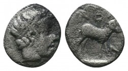 Troas, Neandria, 4th century BC. AR Obol 

Condition: Very Fine

Weight:0.50 gr
Diameter: 8 mm