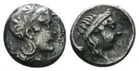 Troas, Neandria, 4th century BC. AR Obol 

Condition: Very Fine

Weight:0.70 gr
Diameter: 9 mm