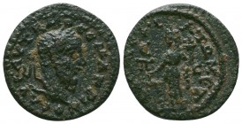 Macrinus (217-218 AD). AE 20 (7.07 g), Mopsuestia, Cilicia.

Condition: Very Fine

Weight:8.10 gr
Diameter: 22 mm