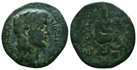 CAPPADOCIA.Caesarea. Claudius. A.D. 41-54. AE 23 TIBЄRIOC KΛAYΔIOC KAICAP, bare head right . Rev: KA[I / C]AP[EΩN] ETOYC E. veiled Tyche seated right ...