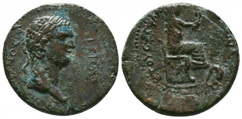 CILICIA. Flaviopolis-Flavias. Domitian, 81-96.AE Bronze. ΔOMETIANOC KAICAΡ Laure...