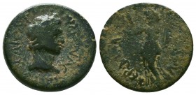 CILICIA. Antiochia ad CragumHadrian. A.D. 117-138. AE bronze.ΑΥ ΚΑΙ ΤΡΑΙΑΝΟϹ ΑΔΡΙΑΝΟϹ; laureate and draped bust of Hadrian, r. / ΑΝΤΙΟΧΕⲰΝ ΠΑΡΑΛΙΟΥ; n...