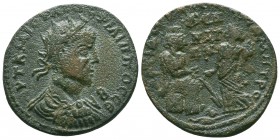 CILICIA. Diocaesarea. Philip I, 244-249.AE Bronze. AYT K M IOYΛIOC ΦΙΛΙΠΠOC CЄ/B Radiate, draped and cuirassed bust of Philip I to right, seen from be...