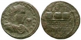 CILICIA, Tarsus. Valerian I. 253-260 AD.AE bronze. Radiate, draped, and cuirassed bust right; c/m: eagle standing left, head right, within incuse oval...