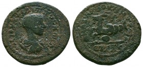 CILICIA. Anazarbus. Philip II, 244-247.AE Bronze. M IOYΛ ΦIΛIΠΠOC KAICAP Bare-headed, draped and cuirassed bust of Philip II to right, seen from behin...