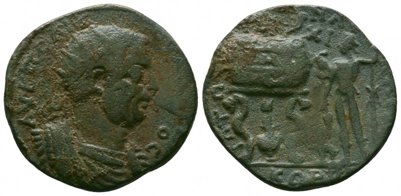 CILICIA. Corycus. Valerian I, 253-260.AE bronze. AY K ΠO ΛIK OYAΛЄPIAN/OC Radiat...