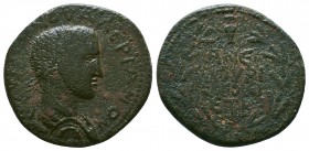 CILICIA. Anemurium. Valerian I, 253-260. AE Bronze. AY K ΠO ΛI OYAΛЄPIANON Laureate, draped and cuirassed bust of Valerian I to right, seen from behin...
