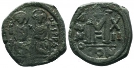 Justin II , with Sophia (565-578 AD). AE Follis

Condition: Very Fine

Weight:12.73 gr
Diameter: 31 mm