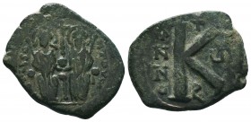 Justin II , with Sophia (565-578 AD). AE Half Follis

Condition: Very Fine

Weight:7.33 gr
Diameter: 26 mm