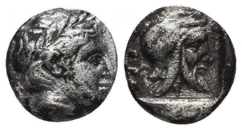MYSIA, Pergamon. Mid 5th century BC. AR Diobo, Laureate head of Apollo right; st...