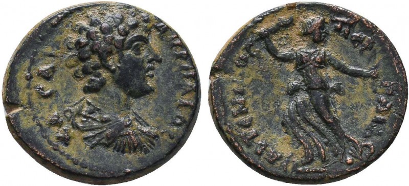 Pamphylia, Perge.Marcus Aurelius.161-180 AD.AE bronze.Bare-headed, draped and cu...