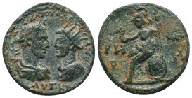 Pontus, Neocaesarea. Trebonianus Gallus and Volusian. A.D. 251-253. Æ. AVT K K ΓAΛ-ΛOC KAI OVOΛOVCCIANOC, laureate, draped and cuirassed bust of Trebo...