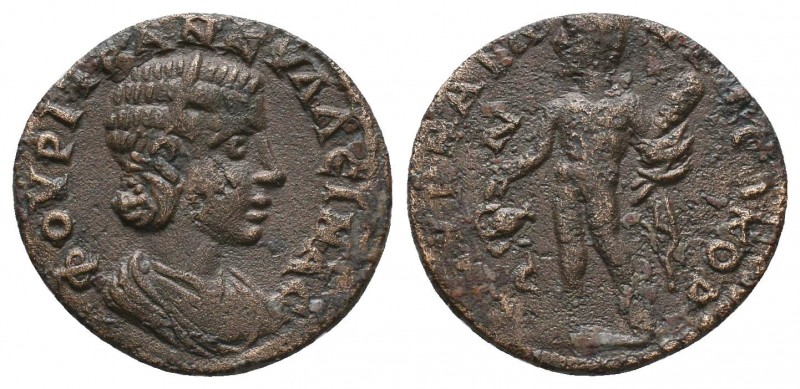 IONIA, Smyrna. Tranquillina. Augusta, AD 241-244.AE bronze.Φ[Ο]ΥΡ ΤΡΑΝΚΥΛΛƐΙΝΑ Ϲ...