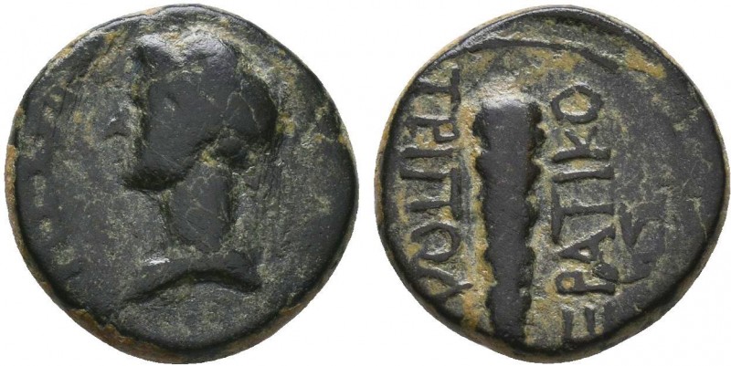 LYDIA. Tripolis. Livia (Augusta, 14-29). AE bronze. ΣEBAΣTH. Head of Livia left....