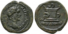 BITHYNIA. Nicaea.Antoninus Pius.138-161 AD.AE bronze.ΑVΤ ΚΑΙϹΑΡ ΑΝΤΩΝΙΝοϹ.laureate-headed bust of Antoninus Pius wearing cuirass, r. / ΝΙΚΑΙƐΩΝ. ound ...