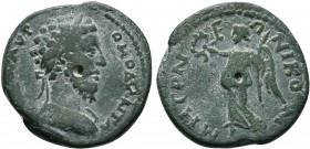 BITHYNIA, Nicomedia. Commodus. AD 177-192.laureate head of Commodus, r. / Nike advancing, l., holding wreath and palm-branch.RPC IV.1, 5672 (temporary...