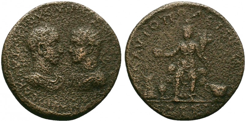 Cilicia. Flaviopolis. Maximinus I & Maximus. AD 235-238.YT K Γ IOY OYH MAΞI[MEIN...