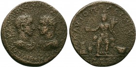 Cilicia. Flaviopolis. Maximinus I & Maximus. AD 235-238.YT K Γ IOY OYH MAΞI[MEIN]OC Γ I OYH [MAΞIMOC] K; laureate, draped and cuirassed bust of Maximi...