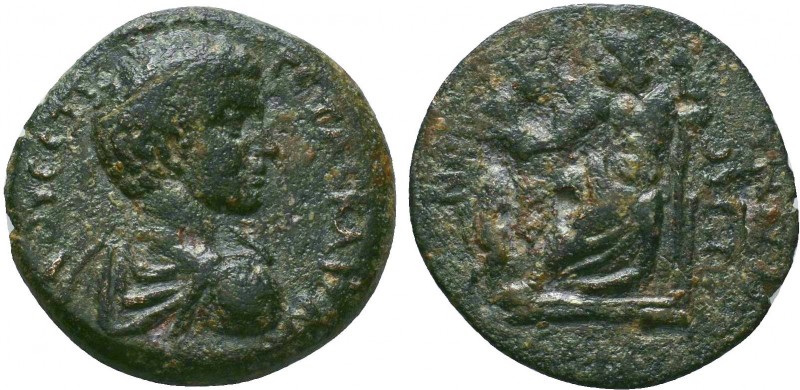 PHRYGIA. Amorium. Geta, as Caesar, 198-209.AE bronze
Condition: Very Fine

Weigh...