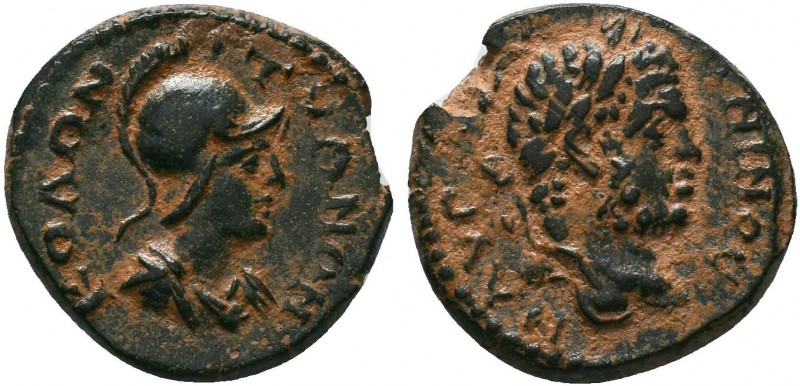 CAPPADOCIA. Tyana. Caracalla , 198-217.AE bronze. M AYP ANTΩNINOC Laureate head ...