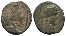 Mesopotamia. Edessa.Septimius Severus and Abgar VIII.AD 193-211.AE Bronze
Condition: Very Fine

Weight: 4.54 gr
Diameter: 19 mm
