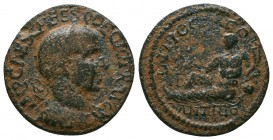 PISIDIA. Antioch. Severus Alexander (222-235). AE Bronze. Obv: IM C M A SEOV ALEXANDER. Laureate head right. Rev: ANTHIOS ANTIOCH COL. River-god Anthi...