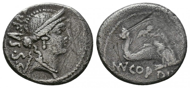 ROMAN REPUBLIC. Mn. Cordius Rufus, 46 BC. AR Denarius (3.22 gm). Diadmed head of...