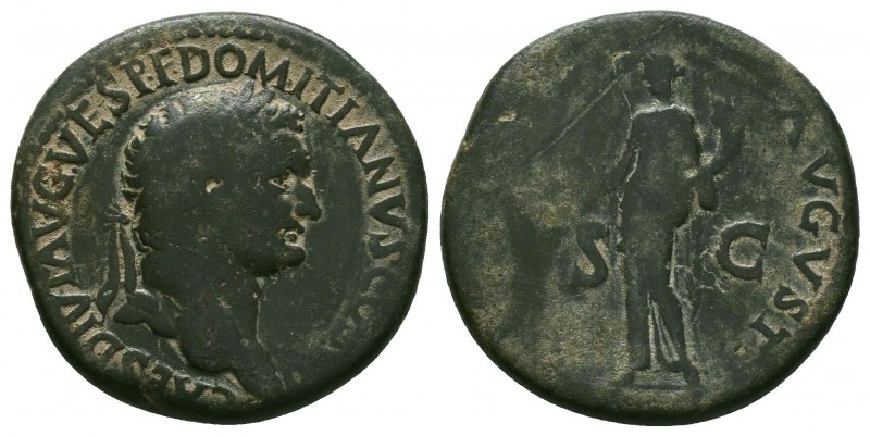 DOMITIAN (Caesar, 69-81). Sestertius. Rome.
Obv: CAES DIVI AVG VESP F DOMITIANVS...