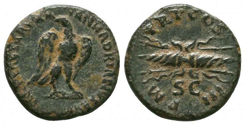 HADRIAN (117-138). Quadrans. Rome.
Obv: IMP CAESAR TRAIAN HADRIANVS AVG.
Eagle s...