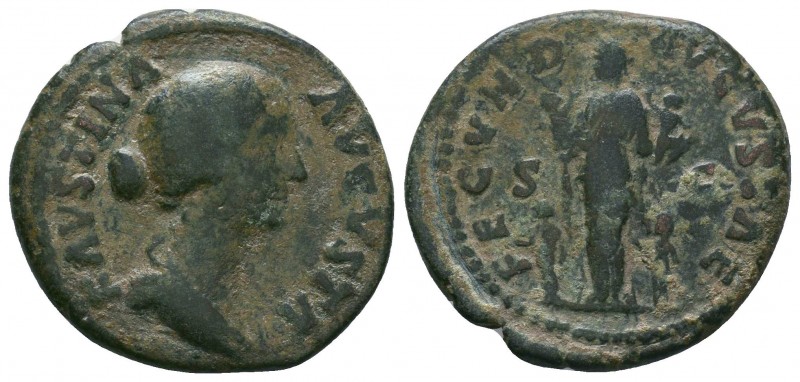 Faustina Junior, wife of Marcus Aurelius. Orichalcum sestertius. Rome, 160-161 A...