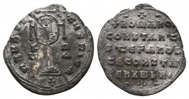 Constantine VII Porphyrogenitus, with Romanus I and Christopher. AD 913-959. Byzantine Miliaresion AR 
Condition: Very Fine

Weight: 2.42 gr
Diameter:...