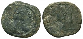 Justinian I. AE Follis, 527-565 AD.
Condition: Very Fine

Weight: 11.20 gr
Diameter: 34 mm