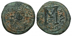 Justinian I. AE Follis, 527-565 AD.
Condition: Very Fine

Weight: 18.97 gr
Diameter: 35 mm
