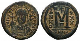Justinian I. AE Follis, 527-565 AD.
Condition: Very Fine

Weight: 18.85 gr
Diameter: 34 mm