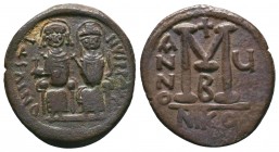 Justin II, with Sophia. 565-578. Æ Follis
Condition: Very Fine

Weight: 11.82 gr
Diameter: 31 mm