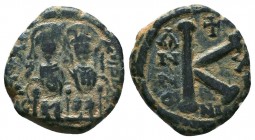 Justin II, with Sophia. 565-578. Æ Half Follis
Condition: Very Fine

Weight: 6.52 gr
Diameter: 23 mm