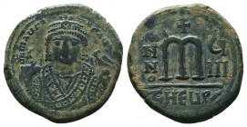 Maurice Tiberius. 582-602. Æ Follis 
Condition: Very Fine

Weight: 12.56 gr
Diameter: 28 mm