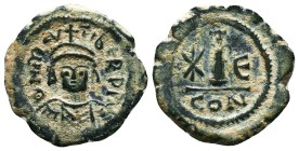 Maurice Tiberius. 582-602. Æ Half Follis 
Condition: Very Fine

Weight: 4 gr
Diameter: 22 mm