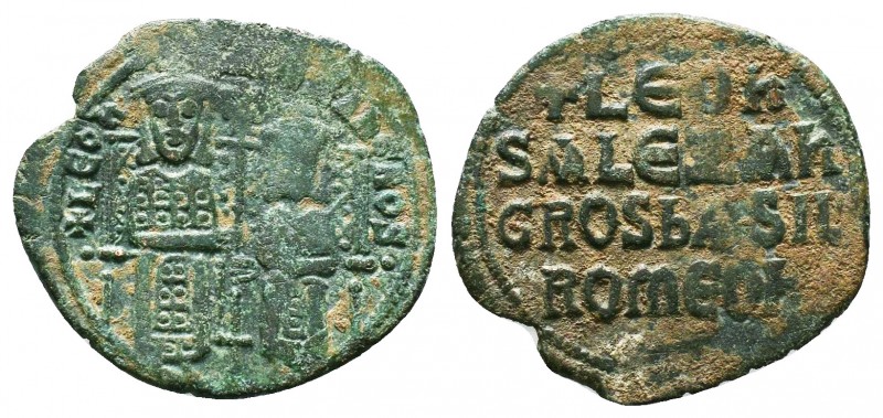 Leo VI with Alexander, 886-912 AD. AE Follis. Constantinople.
Condition: Very Fi...