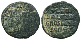 Leo VI with Alexander, 886-912 AD. AE Follis. Constantinople.
Condition: Very Fine

Weight: 5 gr
Diameter: 25 mm