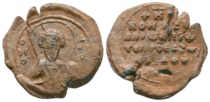 Seal of Theodoros protoproedros(ca 11th cent.)
Bust of saint martyr Theodoroswit...